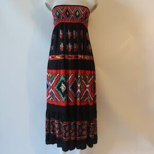 NWT Womens Jollia Black Multicolor Slavva Convertible Skirt Strapless Dress S/M*